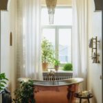Vintage Vs. Contemporary - Interior design of cozy spacious bathroom
